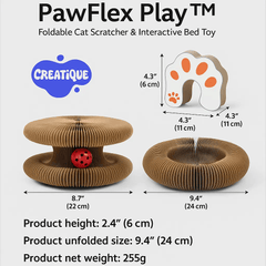 Cat Scratcher & Toy Bed – PawFlex Play - Creatique