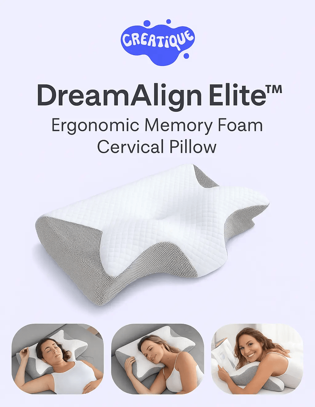 DreamAlign Elite™ Memory Foam Pillow – Neck Alignment - Creatique