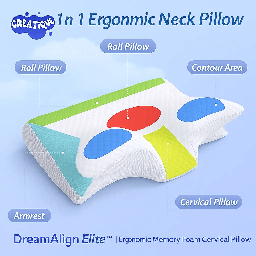 DreamAlign Elite™ Memory Foam Pillow – Neck Alignment - Creatique