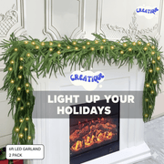 Festive Pine Garland with Lights - Creatique