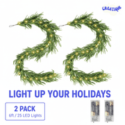 Festive Pine Garland with Lights - Creatique