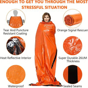 Emergency Thermal Sleeping Bag - Portable Waterproof Survival Gear for Camping & First Aid Rescue - Mylar Blanket - Creatique