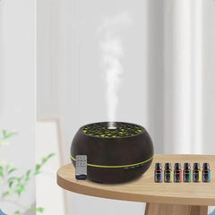 Transform Your Space: Smart 550ml Essential Oil Diffuser with Soundwave Technology, Remote Control, 7 LED Colors & Auto Timer for Ultimate Home Aromatherapy - Creatique