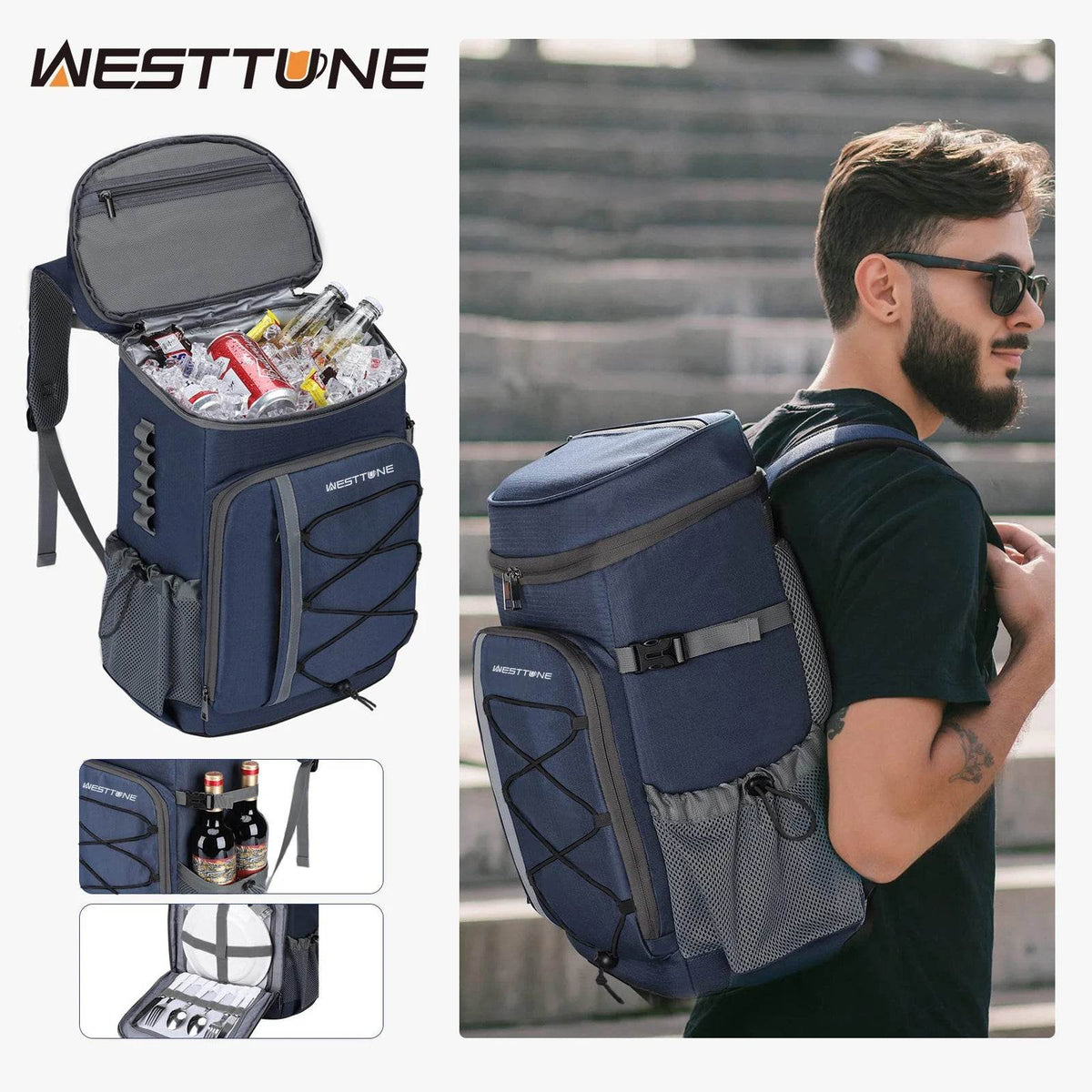 WESTTUNE 35-Can Leakproof Insulated Cooler Backpack – The Best Backpack Cooler for Any Adventure - Creatique