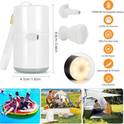 Compact Rechargeable Mini Air Pump & SOS Lamp - Perfect for Camping, Pool Floats, Air Beds, and Vacuum Storage Bags! - Creatique