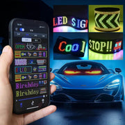 Eye-Catching Programmable LED Demon Eyes Sign for Store & Car Displays - Flexible & Bright! - Creatique