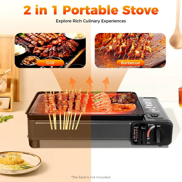 Compact Portable Butane Camping Grill - Perfect for Camping, Traveling & Trekking! - Creatique