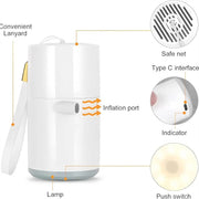 Compact Rechargeable Mini Air Pump & SOS Lamp - Perfect for Camping, Pool Floats, Air Beds, and Vacuum Storage Bags! - Creatique