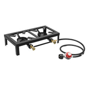 Portable Double Burner Camping Gas Stove – Adjustable Propane Cooker for Outdoor BBQ and Picnics - Creatique
