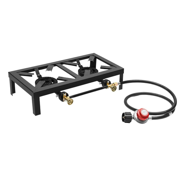 Portable Double Burner Camping Gas Stove – Adjustable Propane Cooker for Outdoor BBQ and Picnics - Creatique