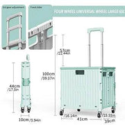 Versatile Folding Picnic & Shopping Cart with Pull Rod - Ideal for Outdoor Adventures and Household Use
