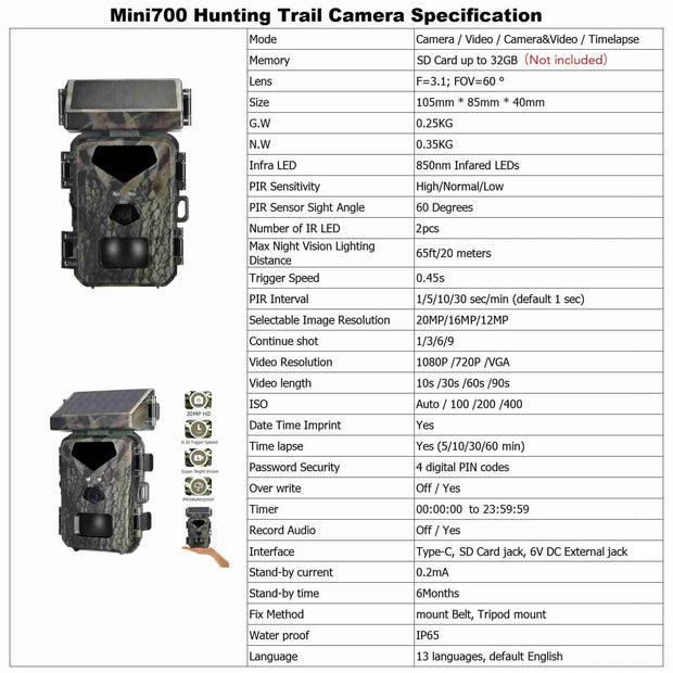 High-Performance 20MP Hunting Game Camera with 1080P HD Video, 0.3S Trigger Speed, and Night Vision – Perfect for Outdoor Adventures! - Creatique
