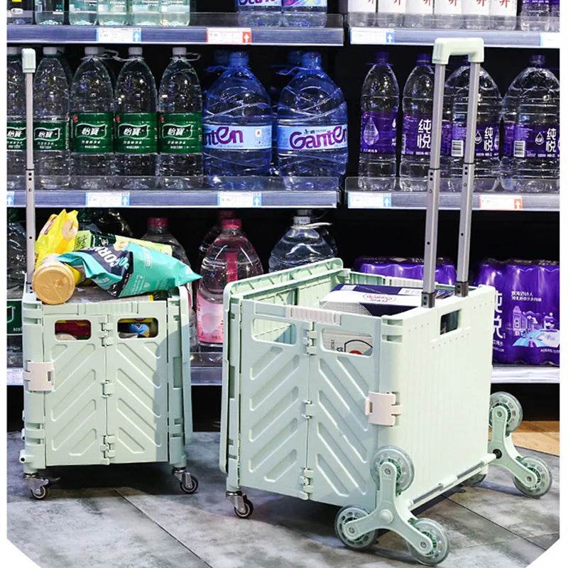 Versatile Folding Picnic & Shopping Cart with Pull Rod - Ideal for Outdoor Adventures and Household Use - Creatique