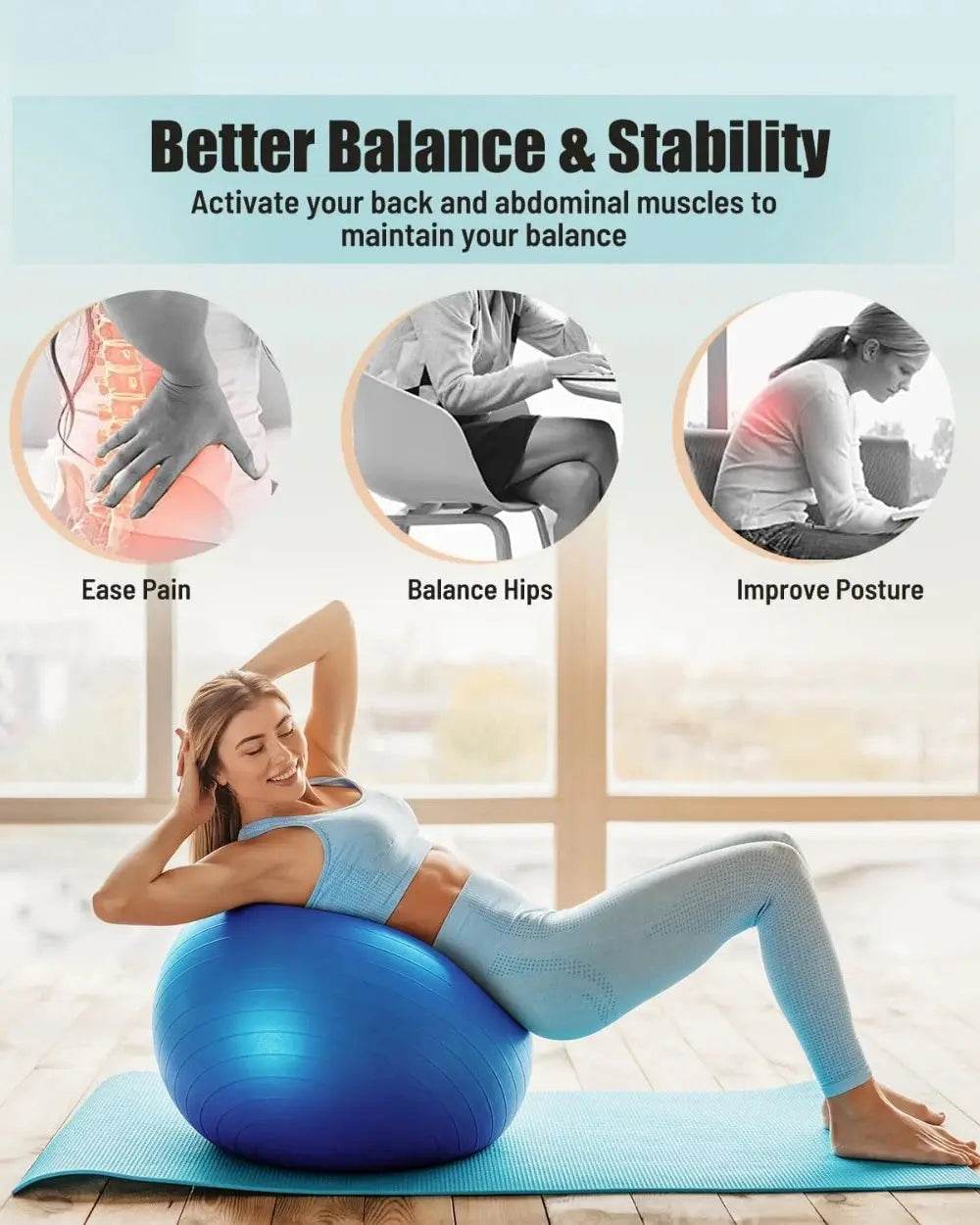 Core Strength Stability Yoga Ball - Creatique