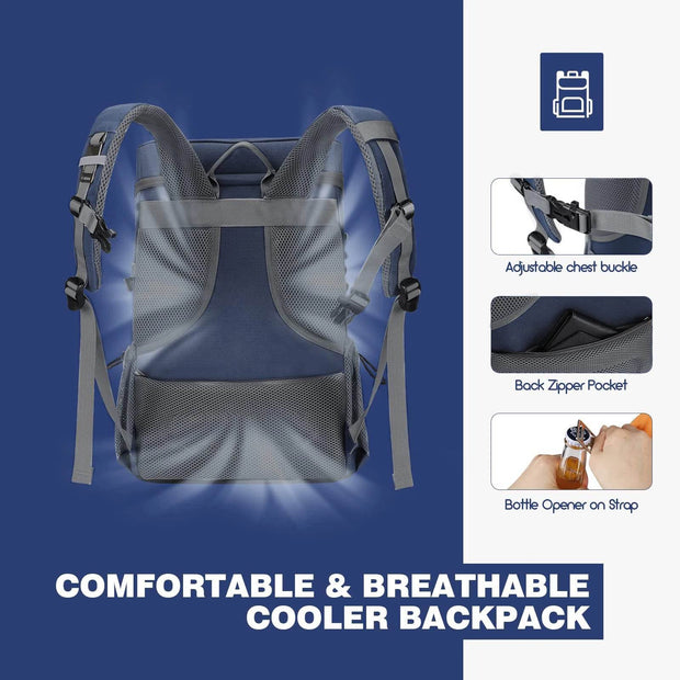 WESTTUNE 35-Can Leakproof Insulated Cooler Backpack - Perfect for Camping, Hiking, and Beach Adventures! - Creatique
