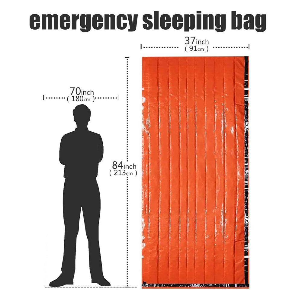 Emergency Thermal Sleeping Bag - Portable Waterproof Survival Gear for Camping & First Aid Rescue - Mylar Blanket - Creatique