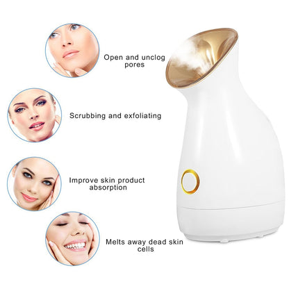 Electric face steamer with aromatherapy function for moisturizing and relaxation
