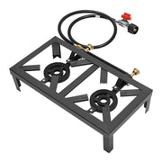 Portable Double Burner Camping Gas Stove – Adjustable Propane Cooker for Outdoor BBQ and Picnics - Creatique