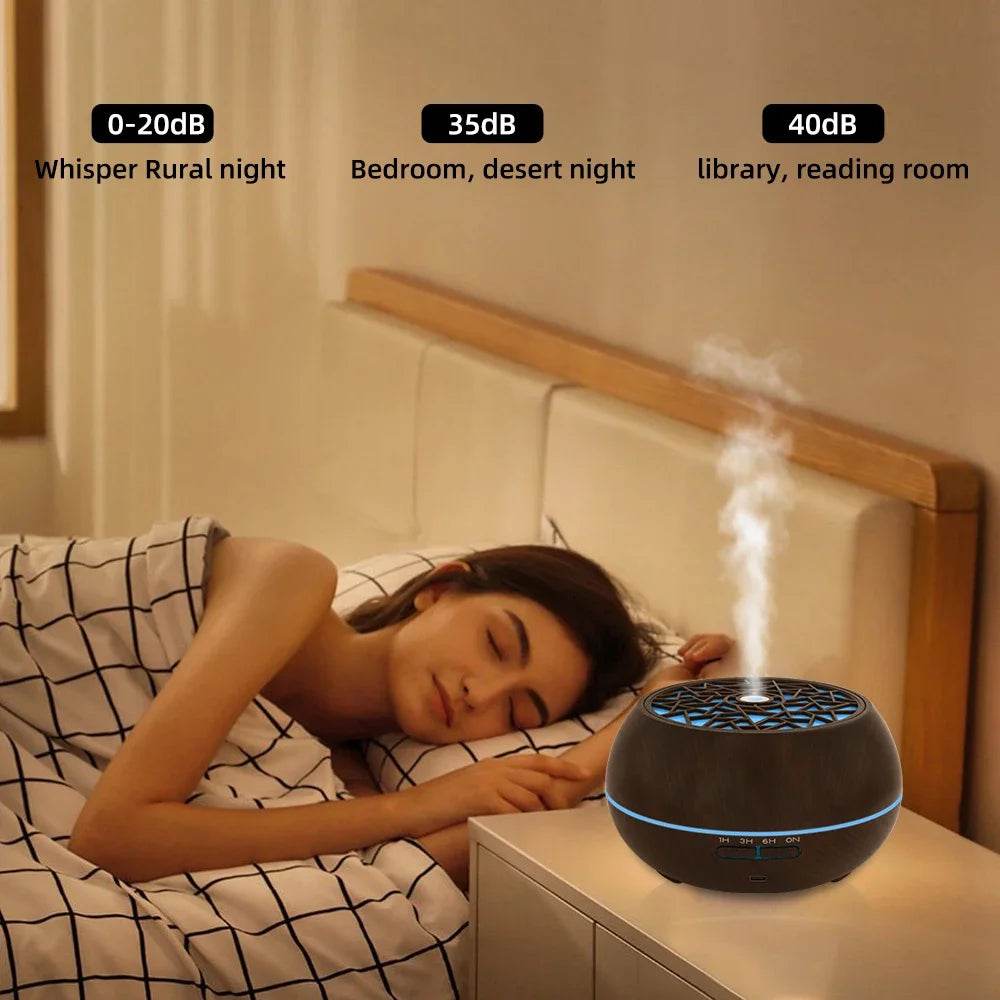 Transform Your Space: Smart 550ml Essential Oil Diffuser with Soundwave Technology, Remote Control, 7 LED Colors & Auto Timer for Ultimate Home Aromatherapy - Creatique