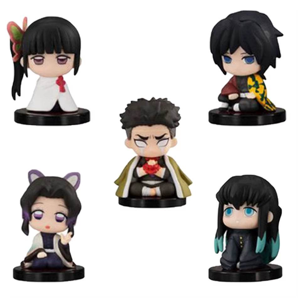 Demon Slayer Q Posket Mini Figurine Sets - Kimetsu No Yaiba PVC Dolls for Desktop Decor - Available in 5, 10, 12, and 15 Pieces! - Creatique