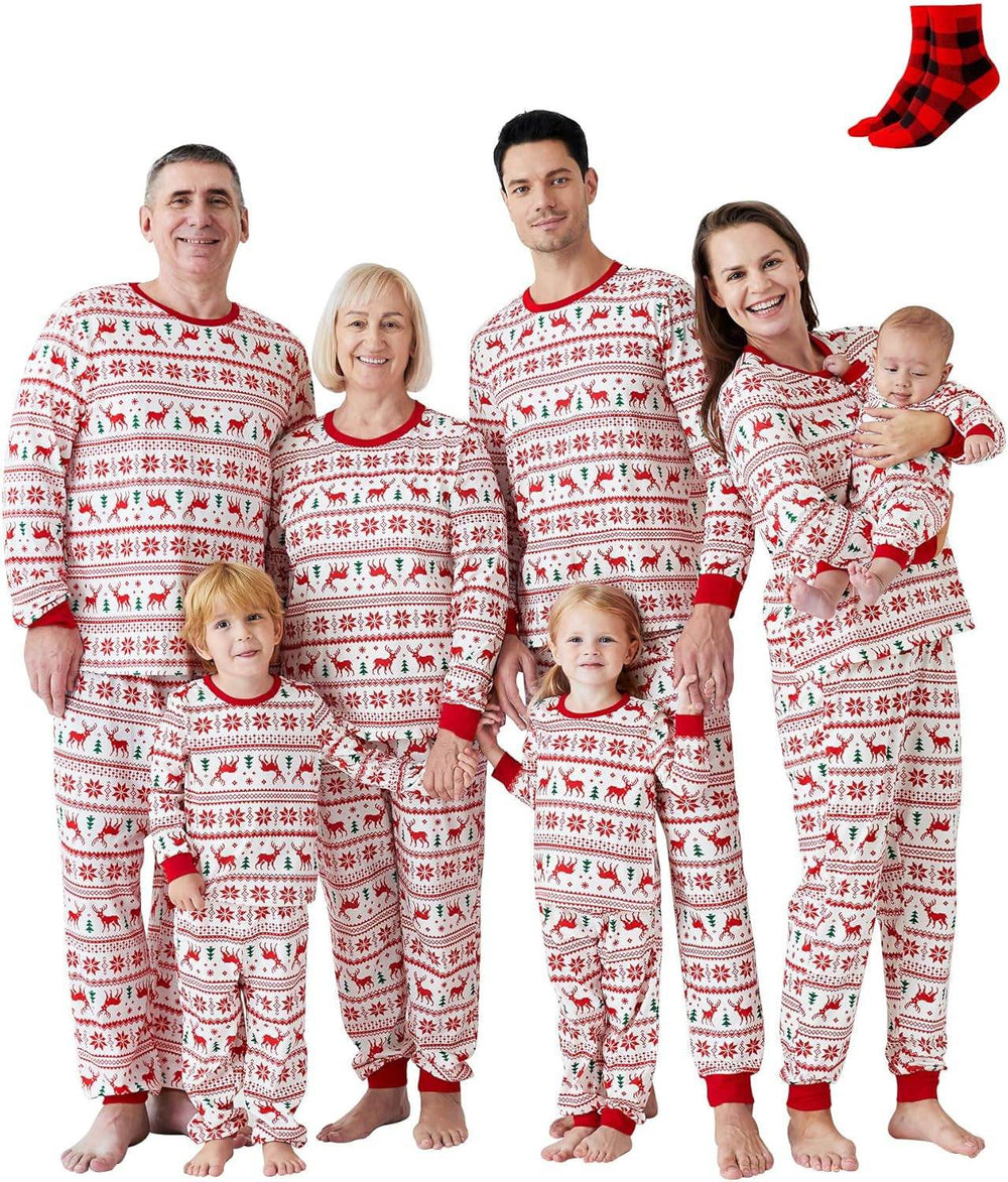 Christmas Family Matching Pajama Sets Includes Christmas Socks - Perfect for Family Photos & Holiday Celebrations - Creatique