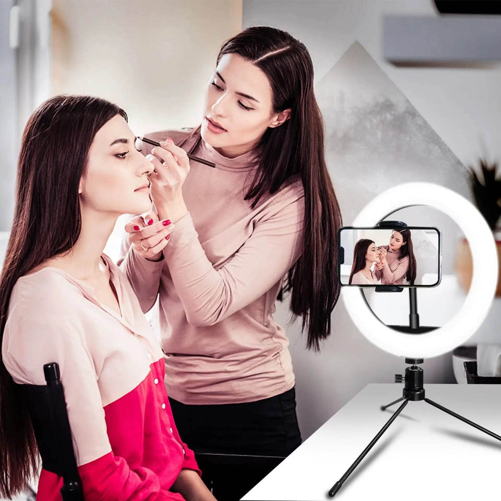 10-inch Dimmable LED Ring Light with Tripod - Perfect for Live Streaming & Photography, USB Rechargeable, 120 Bright Lamp Beads - Creatique