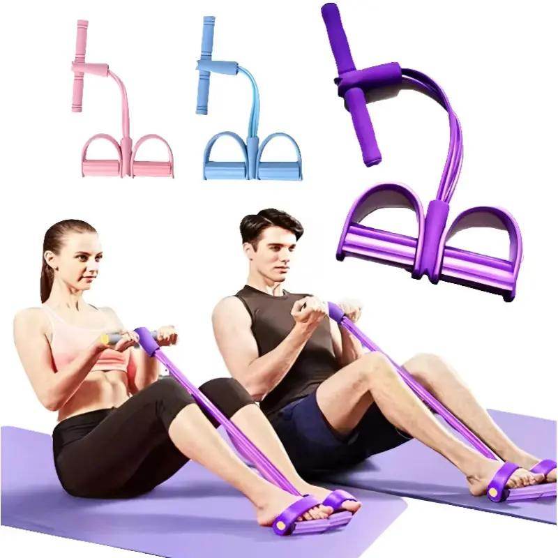 Versatile Four-Tube Pedal Tensioner – Home Fitness Equipment for Yoga & Abdominal Strengthening with Elastic Resistance Bands - Creatique