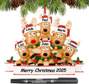 Personalized Christmas Ornaments 2025 Family of 2/3/4/5/6 Custom Christmas Ornament with Names Customized Family Ornaments for Christmas Tree Decoration Customized Gifts, Family of 5 - Creatique
