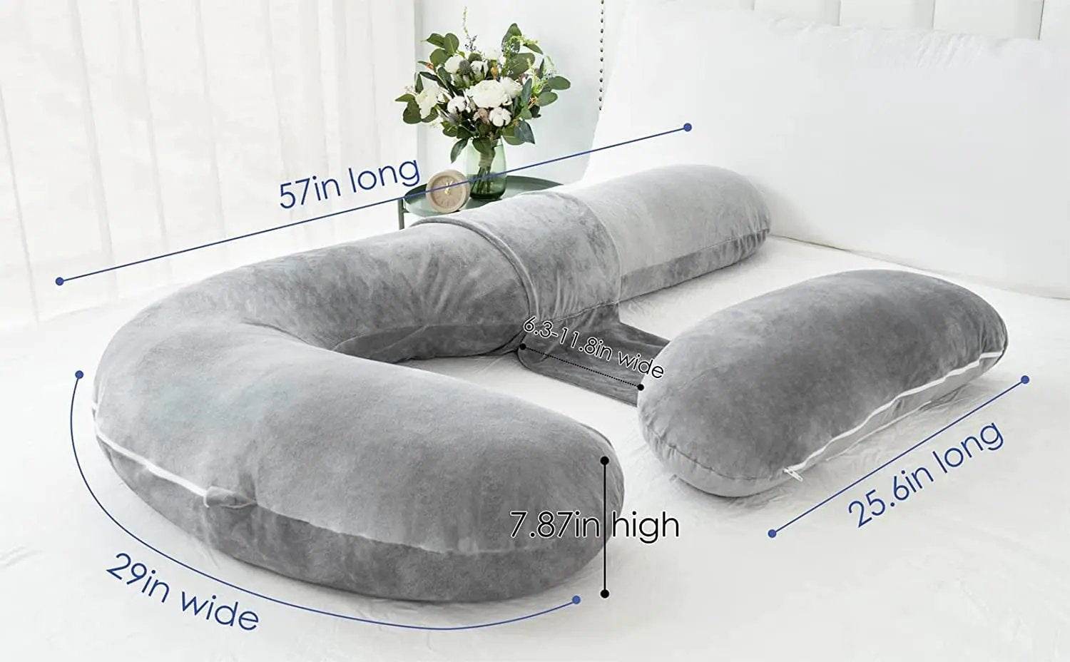 Full Body Pregnancy Pillow – Soft Velvet Cover - Creatique