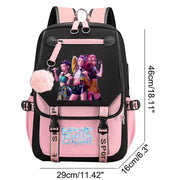 Kawaii Kpop Demon Hunters USB Charging Backpack - Large Capacity Anime School Bag for Teenagers - Creatique