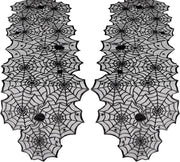 Halloween Table Runner: Black Lace Spider Web Table Runners 2 Packs 18 X 72 Inches for Halloween Decor, Vivid Polyester Spider Web Table Runner for Halloween Masquerade Party Dinner Table Decorations - Creatique
