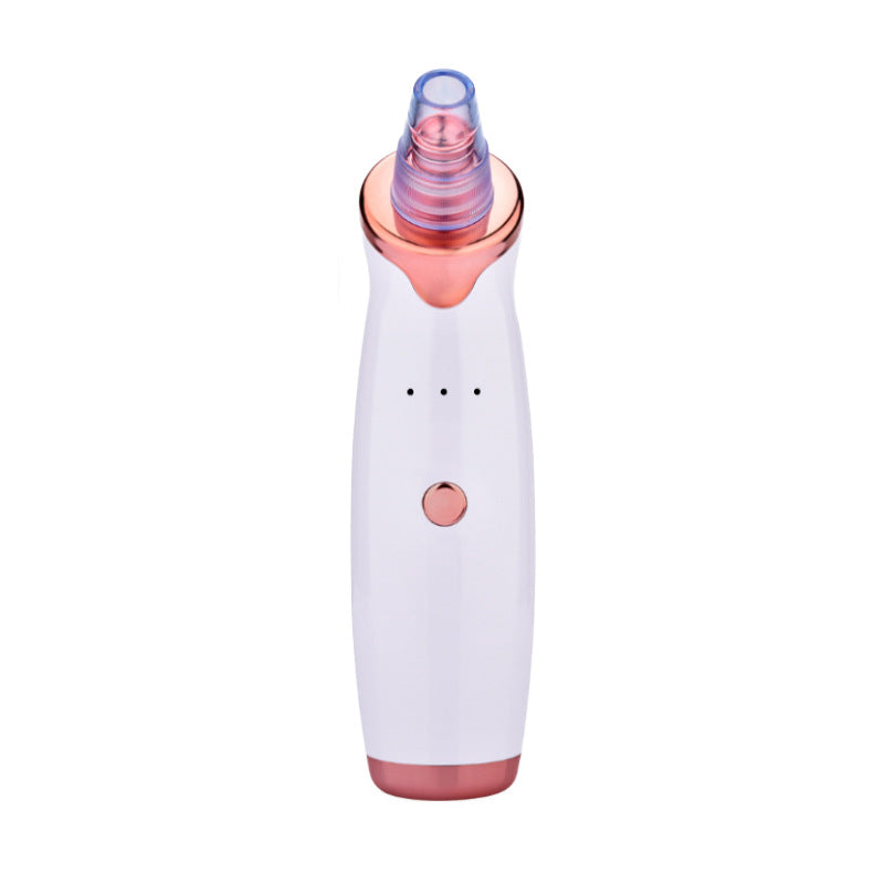 Rechargeable pore vacuum cleaner with multiple suction heads for blackheads and whiteheads