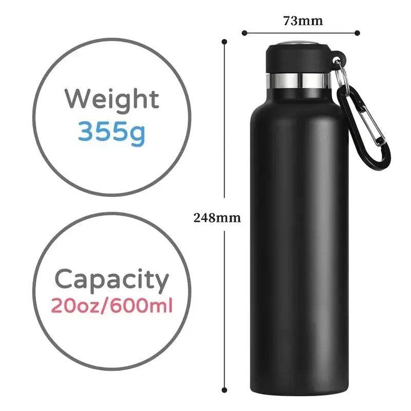 Thermos Stainless Steel Leak-Proof Portable Water Bottle - Mini 500ML/600ML Thermal Flask - Creatique