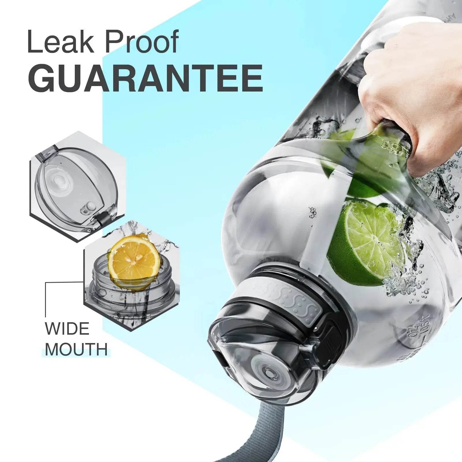 Motivational 3L Water Bottle with Straw & Handle - Leak Proof, BPA Free, Perfect for Active Men & Women - Creatique