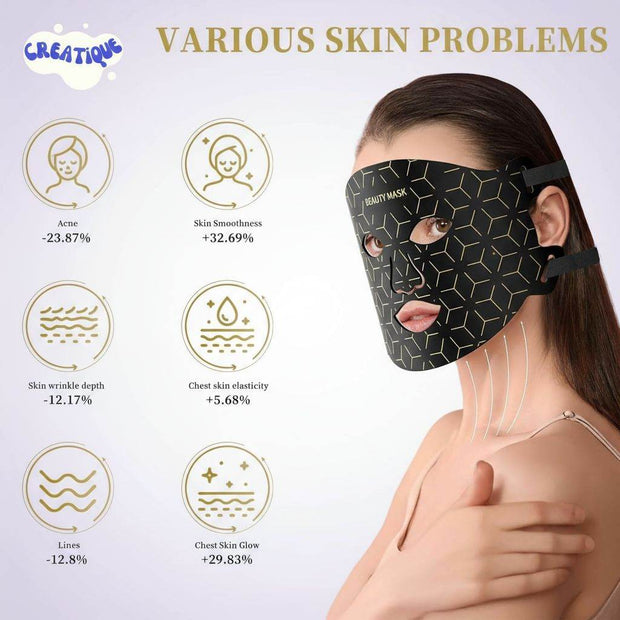 At-Home LED Face & Neck Mask | 7-Color Red + Near-Infrared Light Therapy - Creatique