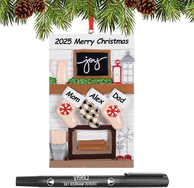 Personalized Christmas Ornaments 2025 Family of 2/3/4/5/6 Custom Christmas Ornament with Names Customized Family Ornaments for Christmas Tree Decoration Customized Gifts, Family of 5 - Creatique