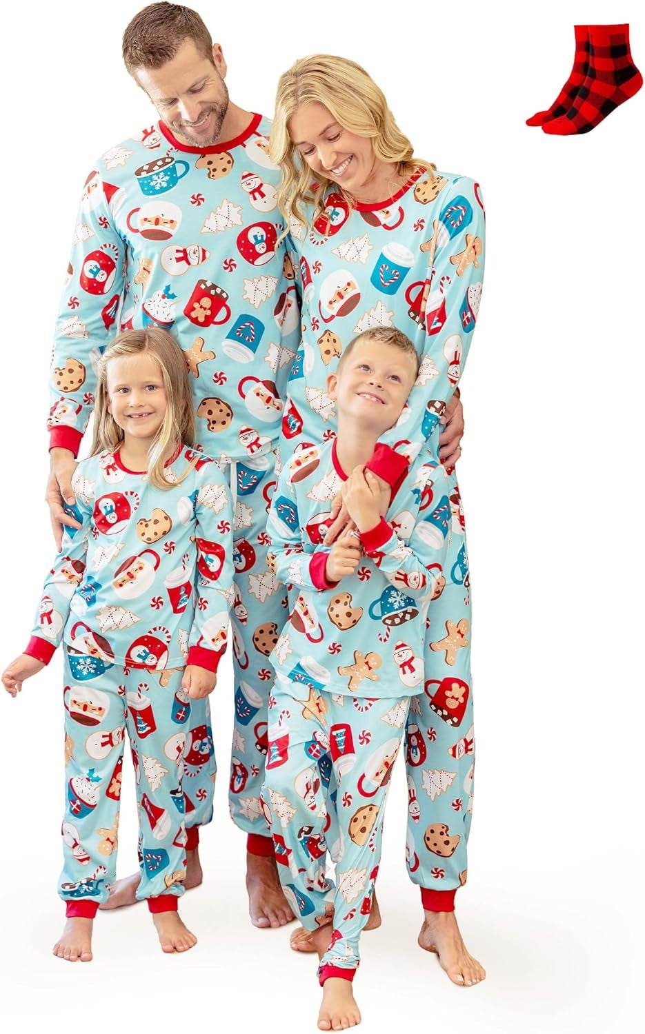 Christmas Family Matching Pajama Sets Includes Christmas Socks - Perfect for Family Photos & Holiday Celebrations - Creatique