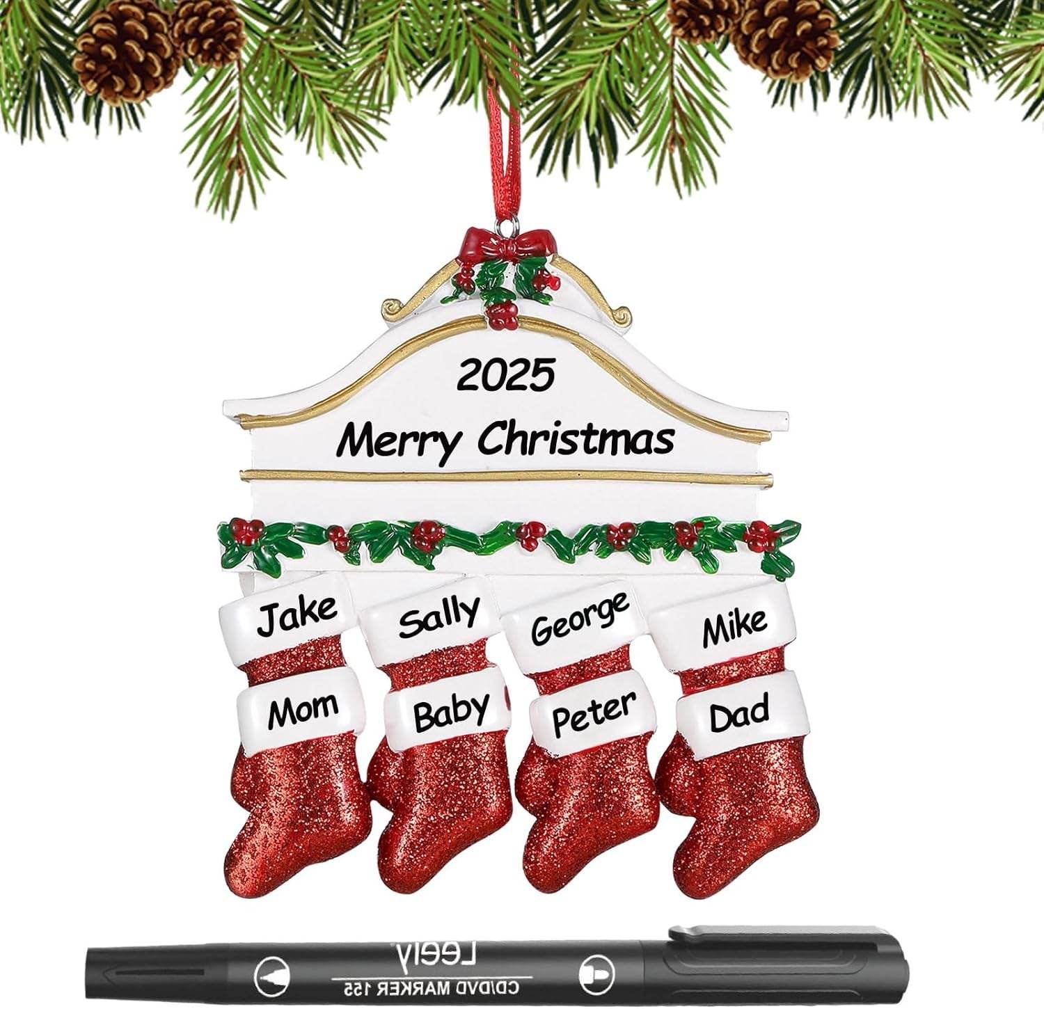Personalized Christmas Ornaments 2025 – Custom Family Ornaments with Names for Holiday Decor - Creatique