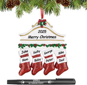 Personalized Christmas Ornaments 2025 Family of 2/3/4/5/6 Custom Christmas Ornament with Names Customized Family Ornaments for Christmas Tree Decoration Customized Gifts, Family of 5 - Creatique