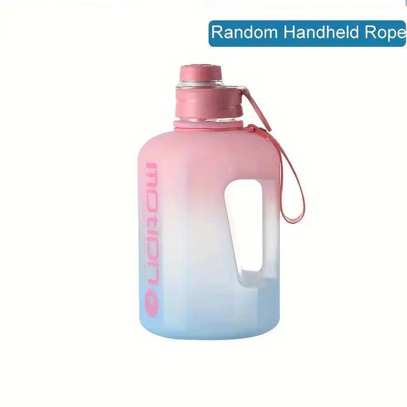 Gradient Color Sports Water Bottle – Large Capacity with Handle – Durable Frosted Plastic - Creatique