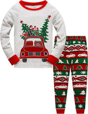 Little Boys Girls Christmas Pajamas Sets for Toddler 100% Cotton Dinosaur Starry Sleepwear Long Sleeve 2 Pcs Kids Clothes Pjs - Creatique