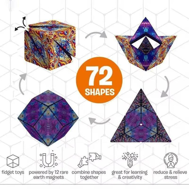 Magic Infinite Cosmic Cube Shasibo Cubes Magnetic Changeable Cubes Magnetic Cubes Magnet Fidget Antistres Flip Cubic Puzzle Toys - Creatique