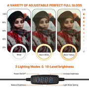 10-inch Dimmable LED Ring Light with Tripod - Perfect for Live Streaming & Photography, USB Rechargeable, 120 Bright Lamp Beads - Creatique