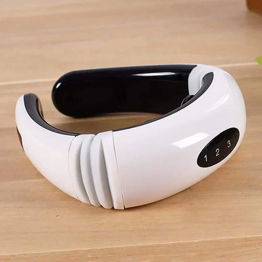 Electric neck massager with heat therapy for cervical pain relief and muscle relaxation