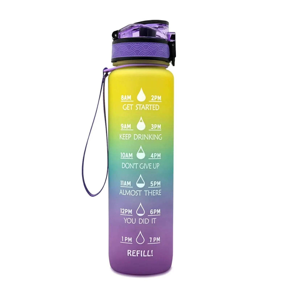 1L Leakproof Tritan Water Bottle with Time Scale & Bounce Cover - Perfect for Outdoor Sports & Fitness - Creatique