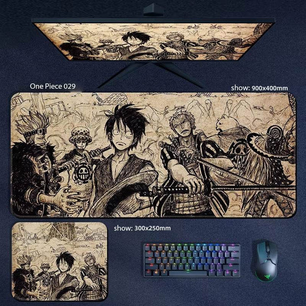 Large One Piece Anime Mousepad - Perfect Gaming Accessory Featuring Luffy, Zoro, Ace & Chopper - Ideal Gift for Gamers! - Creatique