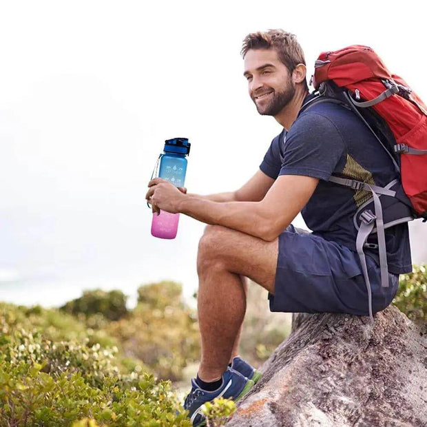 1L Leakproof Tritan Water Bottle with Time Scale & Bounce Cover - Perfect for Outdoor Sports & Fitness - Creatique