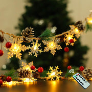 30 Led 10Ft Christmas Garland Snowflake Lights, Pine Cones Red Berry Battery Operated Fairy String Lights 8 Lighting Modes with Timer Indoor Outdoor Tree Decor Fireplace Mantle Decorations Warm White - Creatique