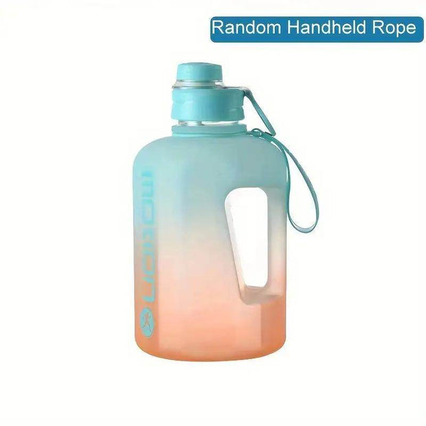Gradient Color Sports Water Bottle – Large Capacity with Handle – Durable Frosted Plastic - Creatique