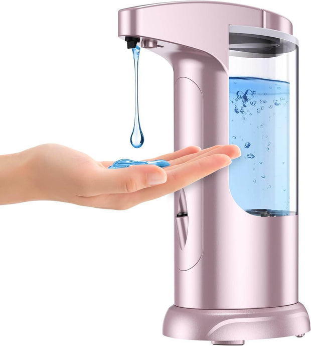 370Ml Touch-Free Battery Operated Electric Automatic Liquid Soap Dispenser - Adjustable Soap Dispensing Volume - Premium Soap Dispenser for Kitchen Bathroom Toilet Rose Gold - Creatique